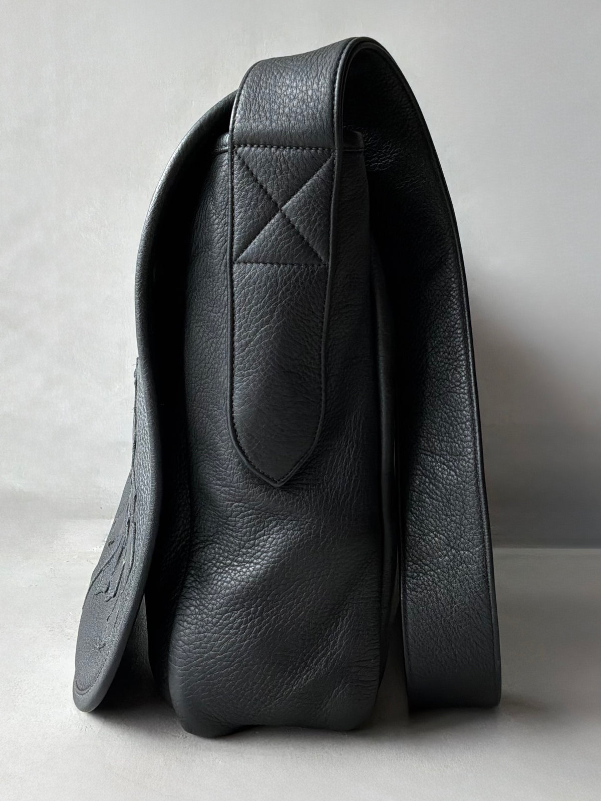 Chrome Hearts Cemetery Cross Patch Mail Leather Bag