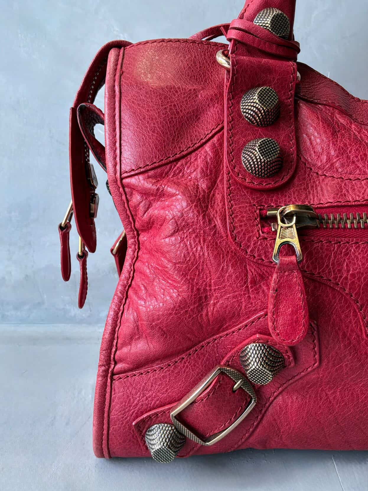 Balenciaga Classic City Giant 21 Bronze Red Lambskin Bag
