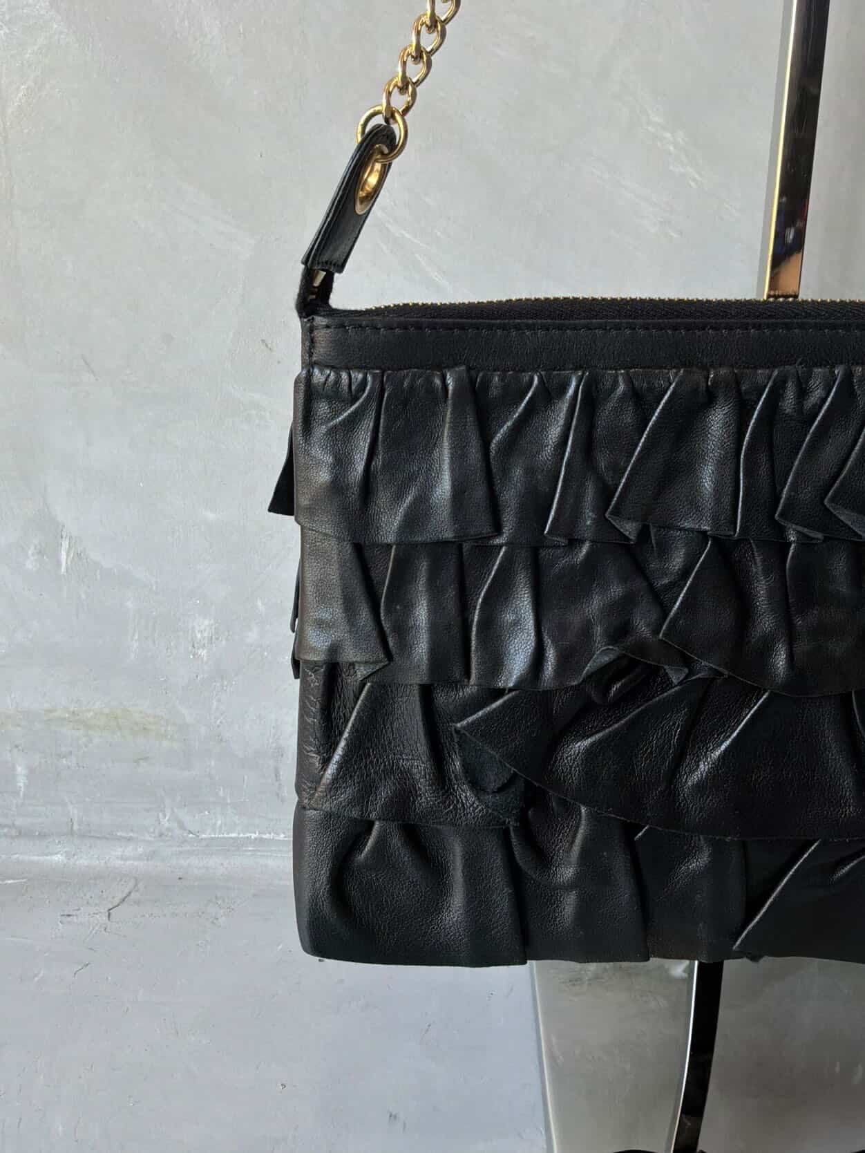 Chanel Ruffle Lambskin Evening Bag