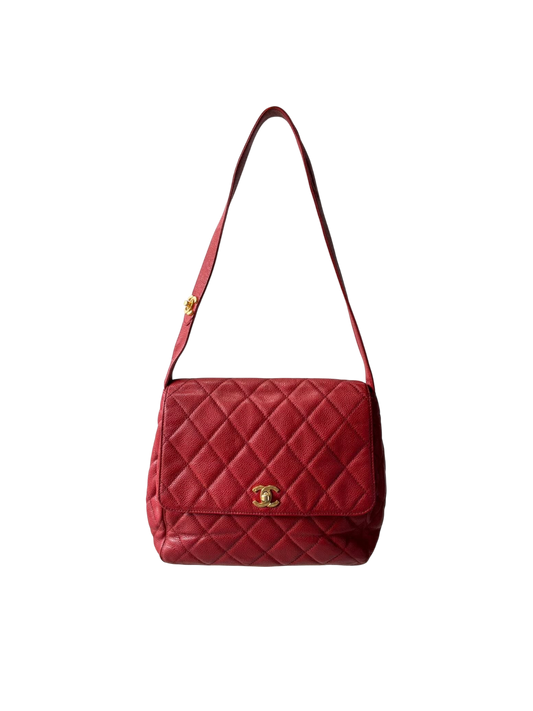 90’s Chanel Kelly Flap Caviar Shoulder Bag