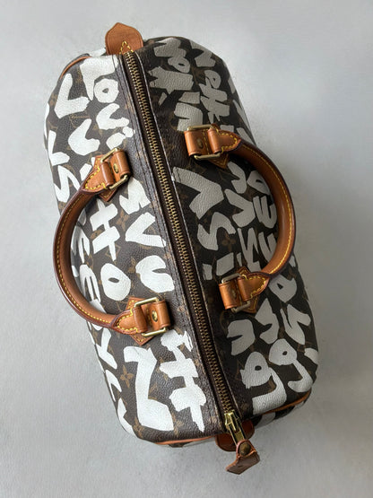 Louis Vuitton x Stephen Sprouse White Graffiti Speedy 30 Bag