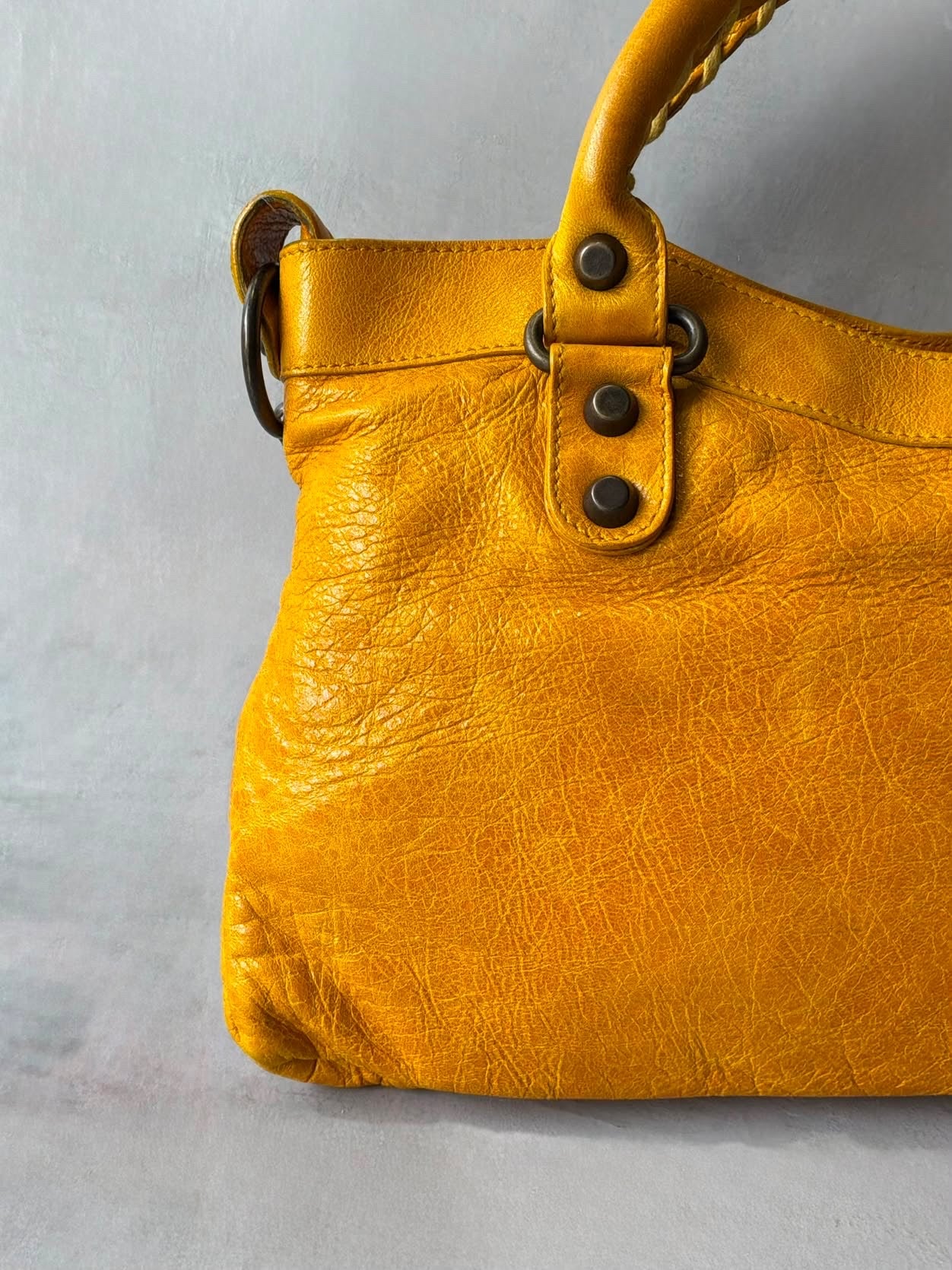 Balenciaga Le First Mustard Lambskin Bag