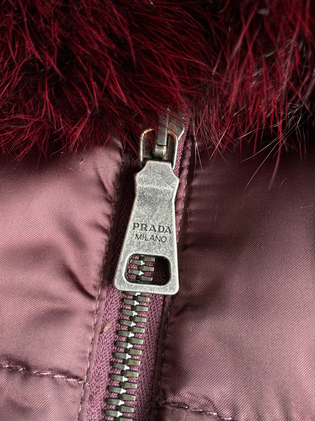 Prada Womens  Rabbit Fur Puffer Jacket