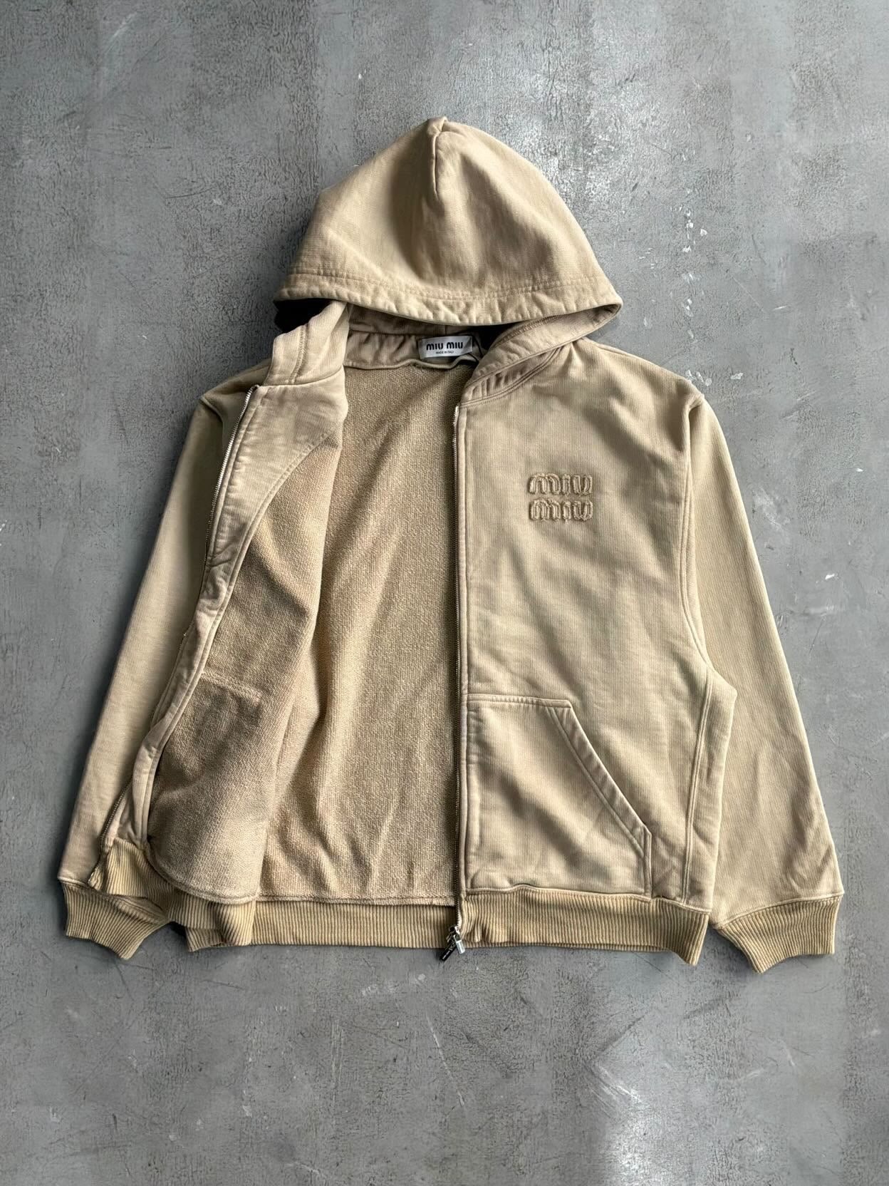 Miu Miu Chest Logo Zip Hoodie