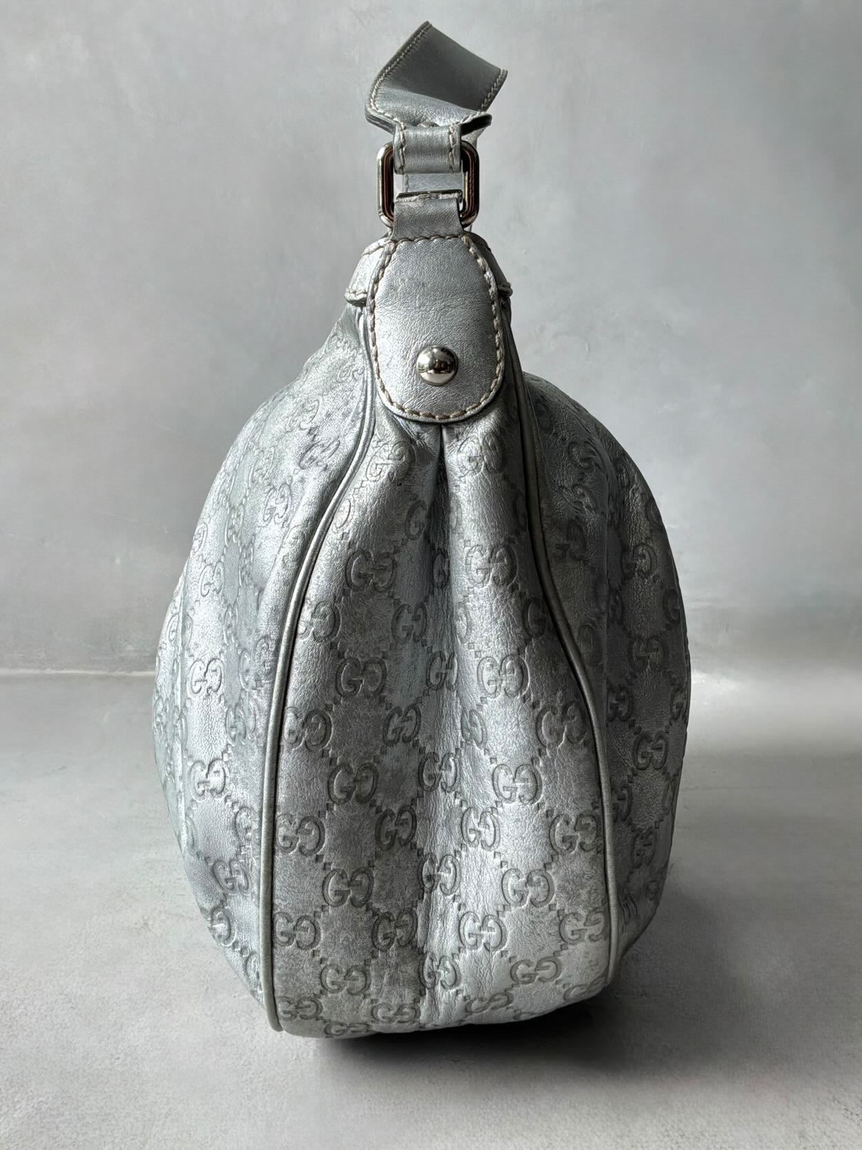 Gucci Monogram Metallic Hobo Bag