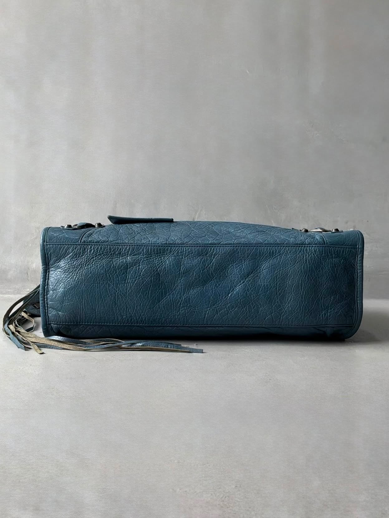 Balenciaga City Blue Lambskin Bag