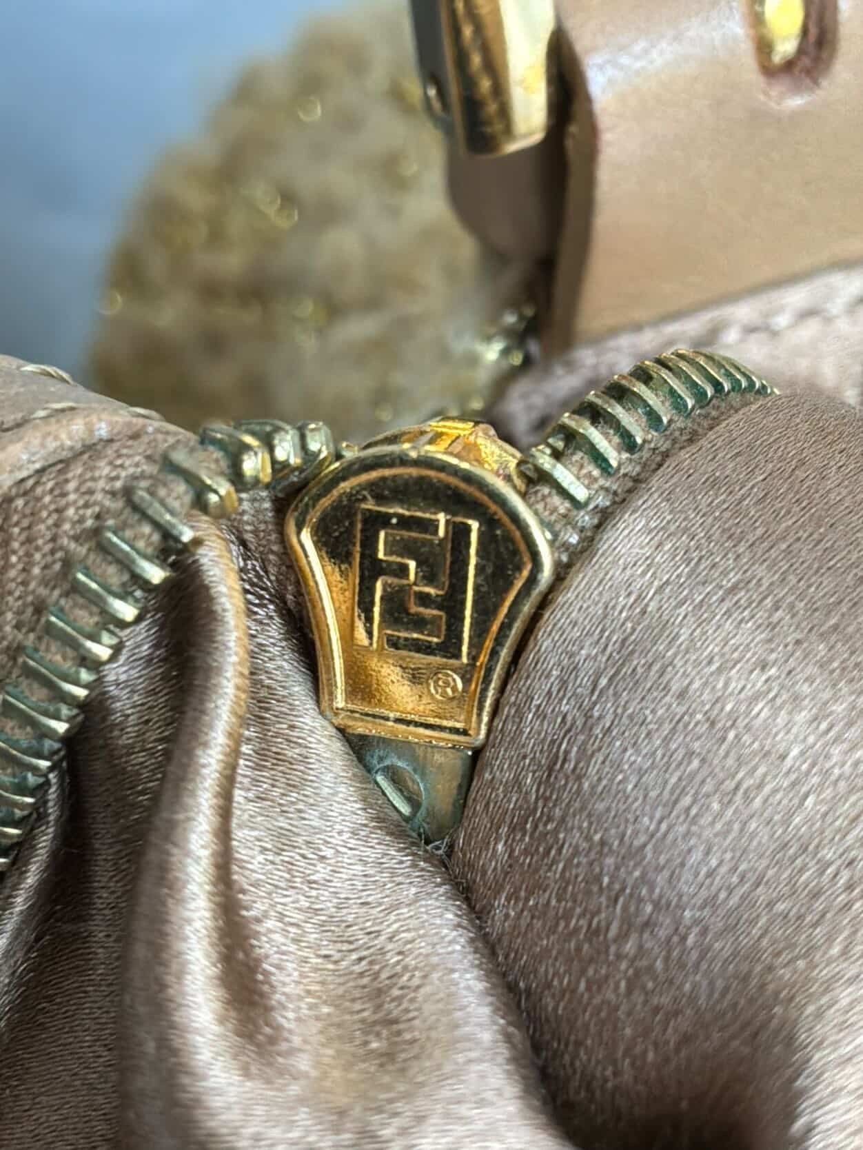 Fendi Woven Crochette Baguette Bag