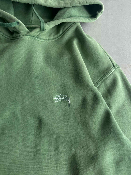 Stussy Green Basic Logo Chest Hoodie