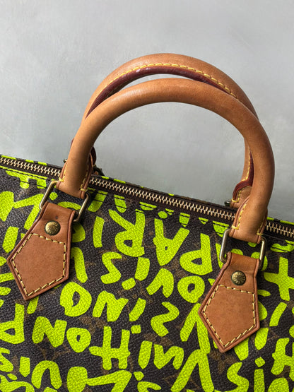 Louis Vuitton x Stephen Sprouse Green Graffiti Speedy 30 Bag