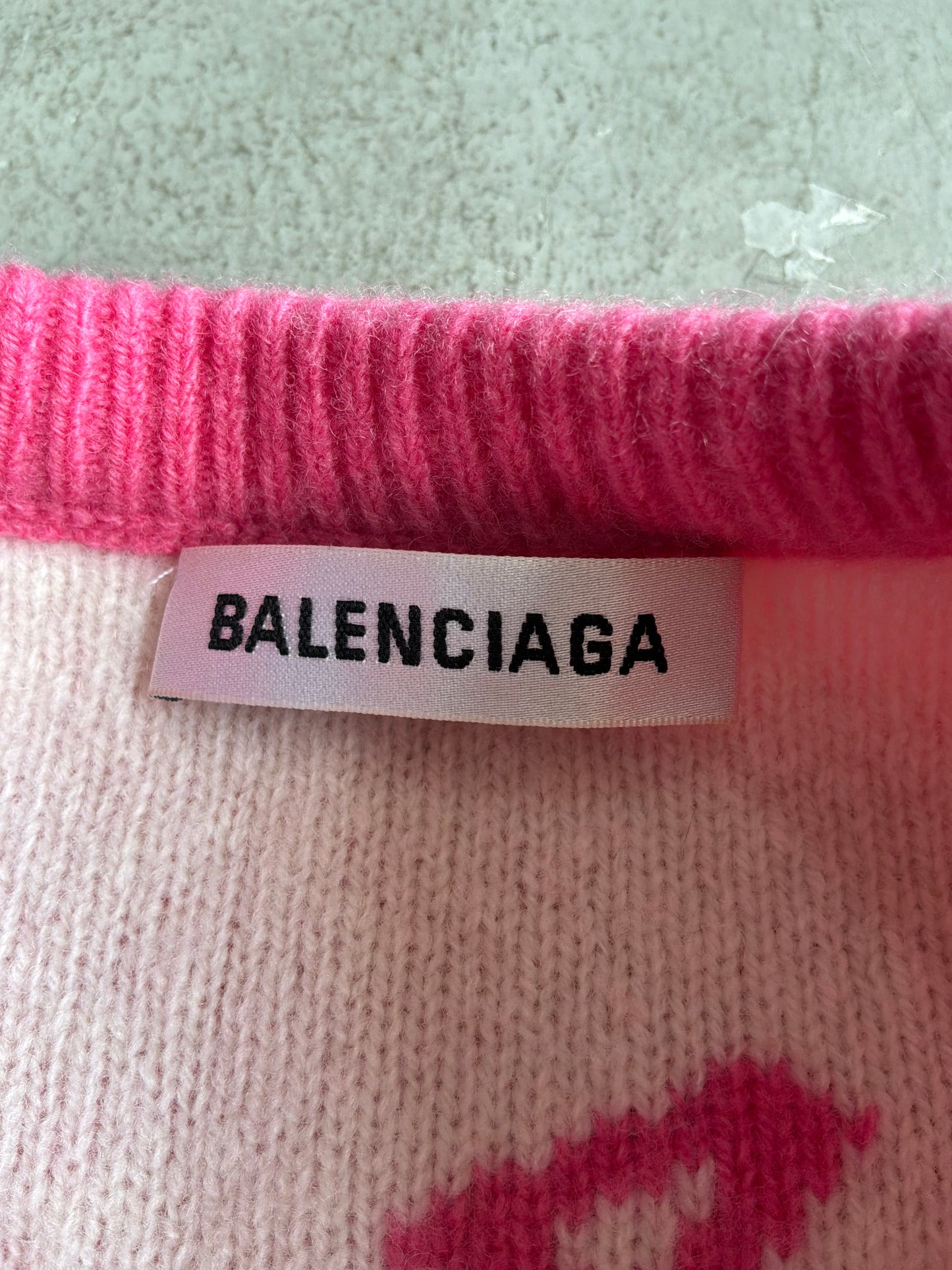 Balenciaga All Over Print Pink Crewneck