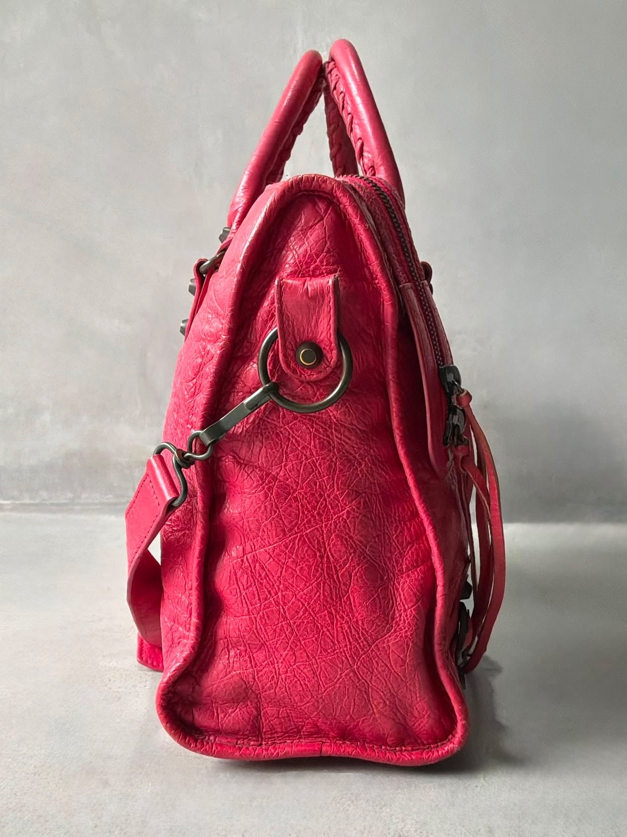 Balenciaga City Red Lambskin Bag