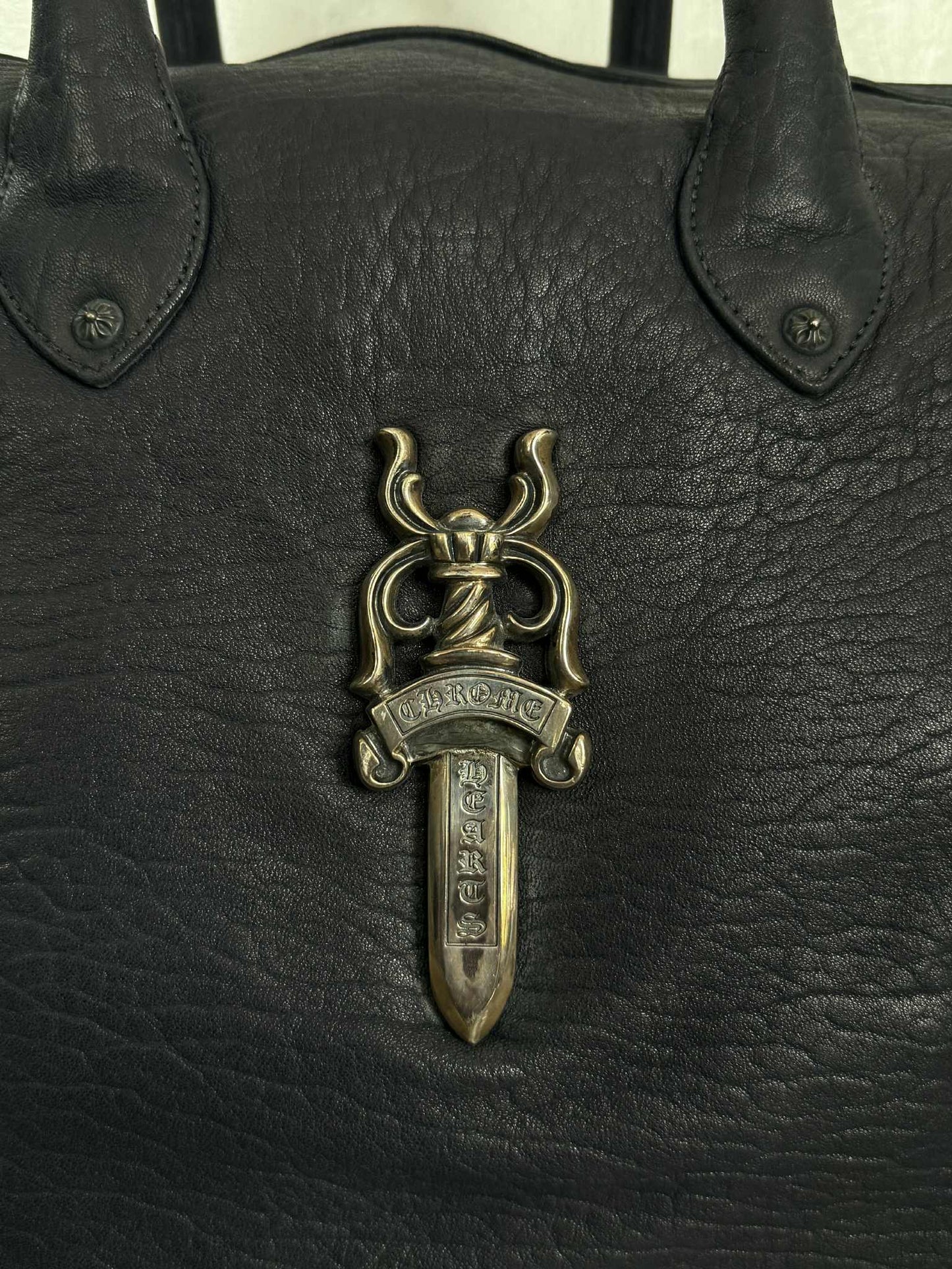 Chrome Hearts 90s Big Dagger Embellished Leather Duffle Bag