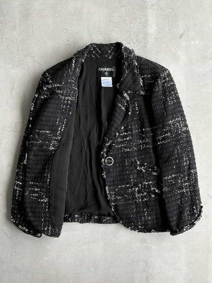 2008 Chanel Black Tweed Blazer