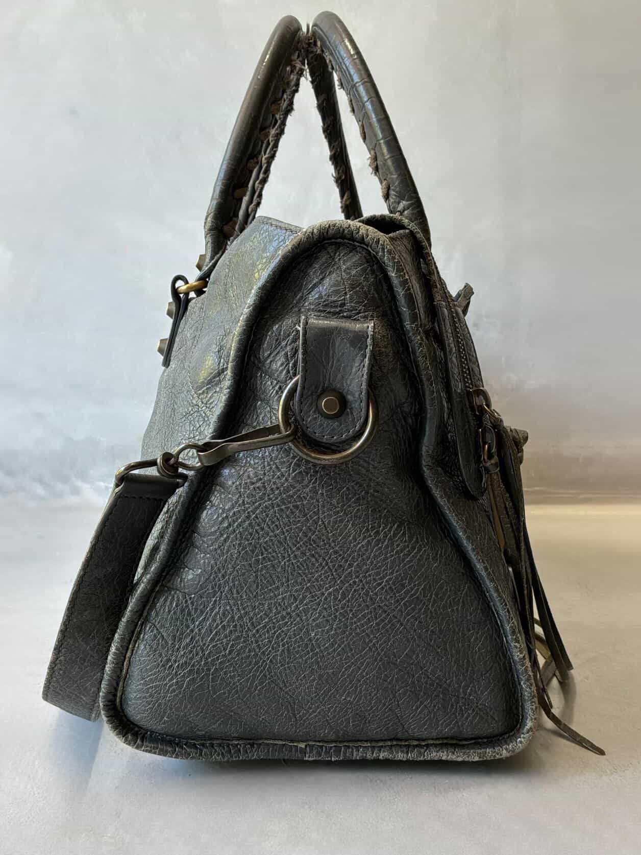 Balenciaga City Part Time Dark Gray Lambskin Bag