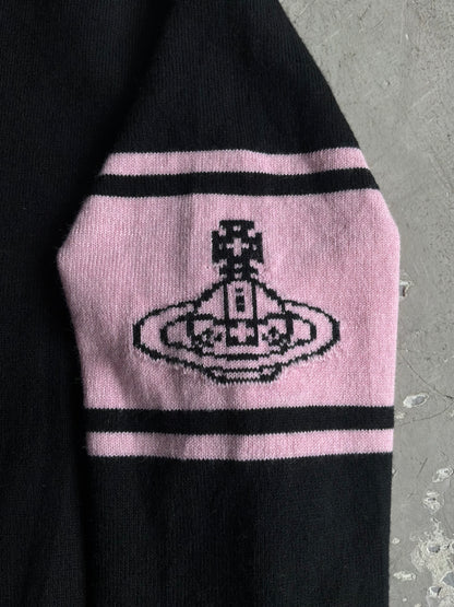 Vivienne Westwood Black Pink Wool Cardigan