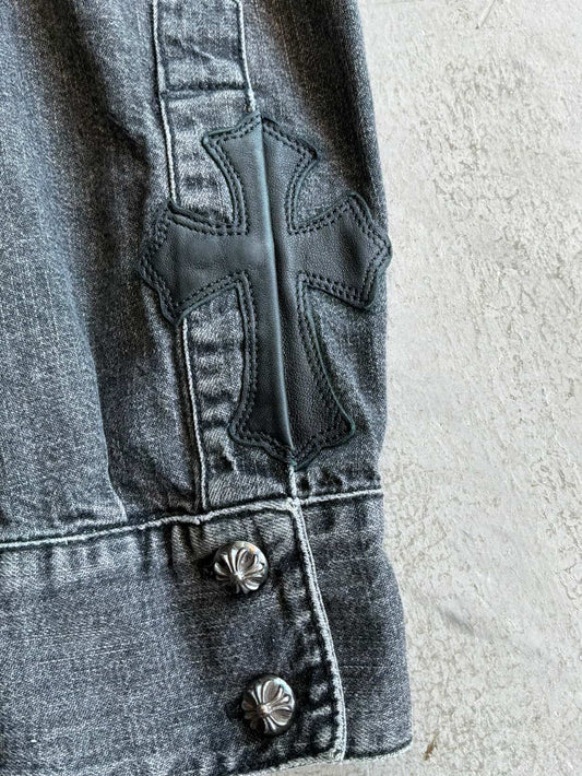 Chrome Hearts Selvedge Denim Workdog Cross Patch Shirt