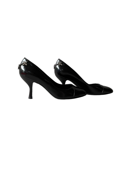 Louis Vuitton Black Chain Link Pumps