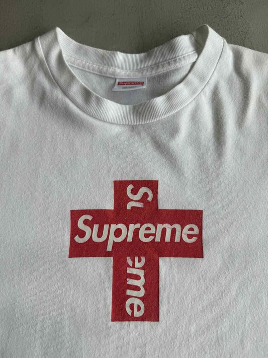 Supreme Cross Box Logo White Shirt