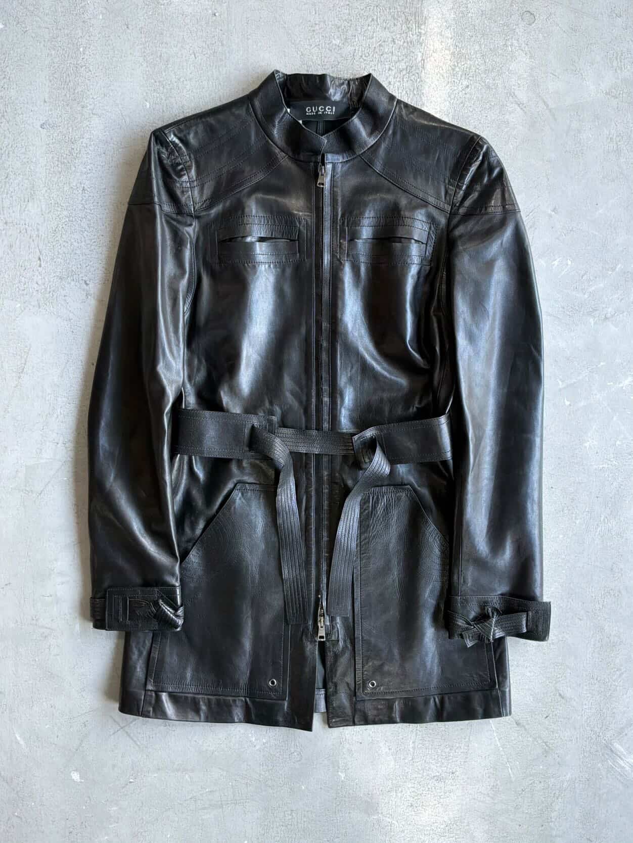 90’s Gucci Tom Ford Era Belted Trench Leather Jacket
