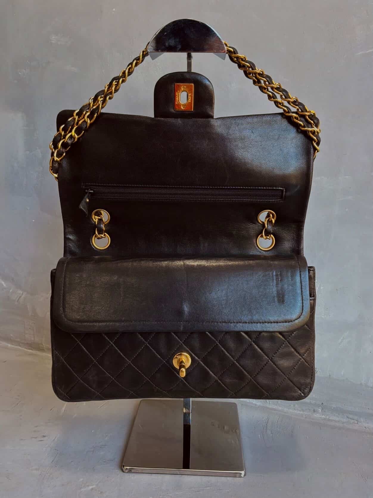 Chanel Classic Meduim Double Flap Dark Brown Shoulder Bag