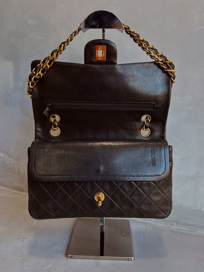 Chanel Classic Meduim Double Flap Dark Brown Shoulder Bag