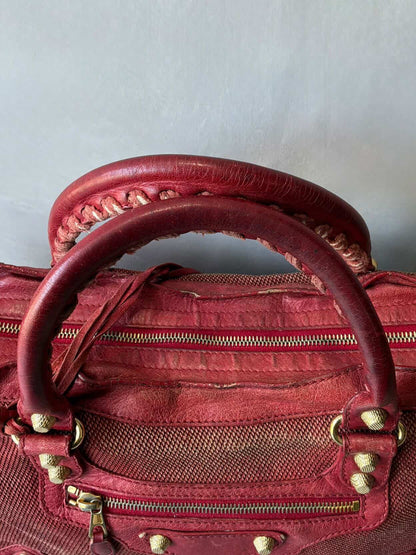 Balenciaga Classic City Mesh Red Bag
