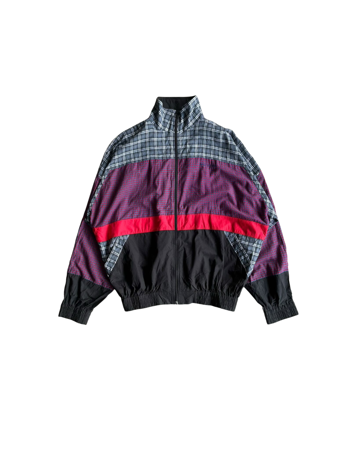 Balenciaga Patchwork Plaid Track Jacket
