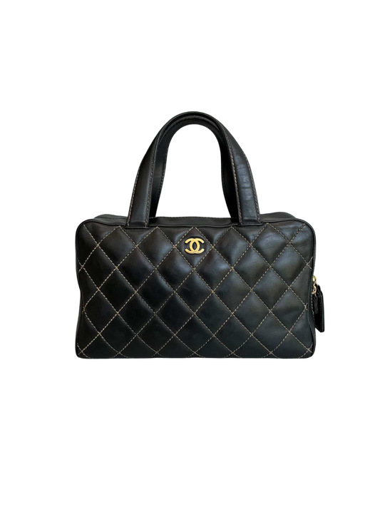 2002 Chanel Quilted Lambskin Boston Bag