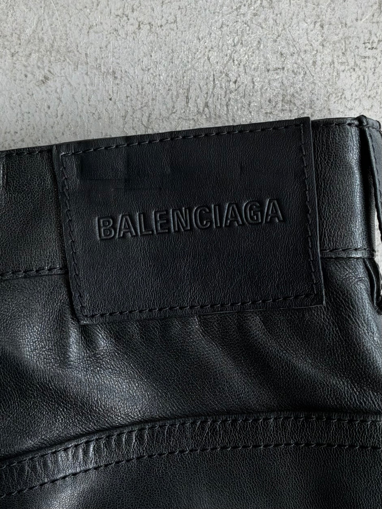 Balenciaga Sample Wide Leather Pants