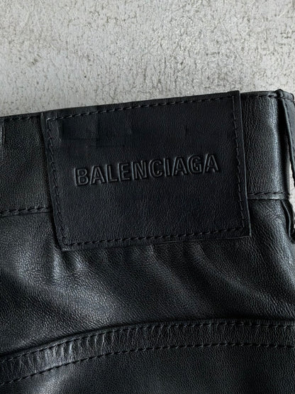 Balenciaga Sample Wide Leather Pants