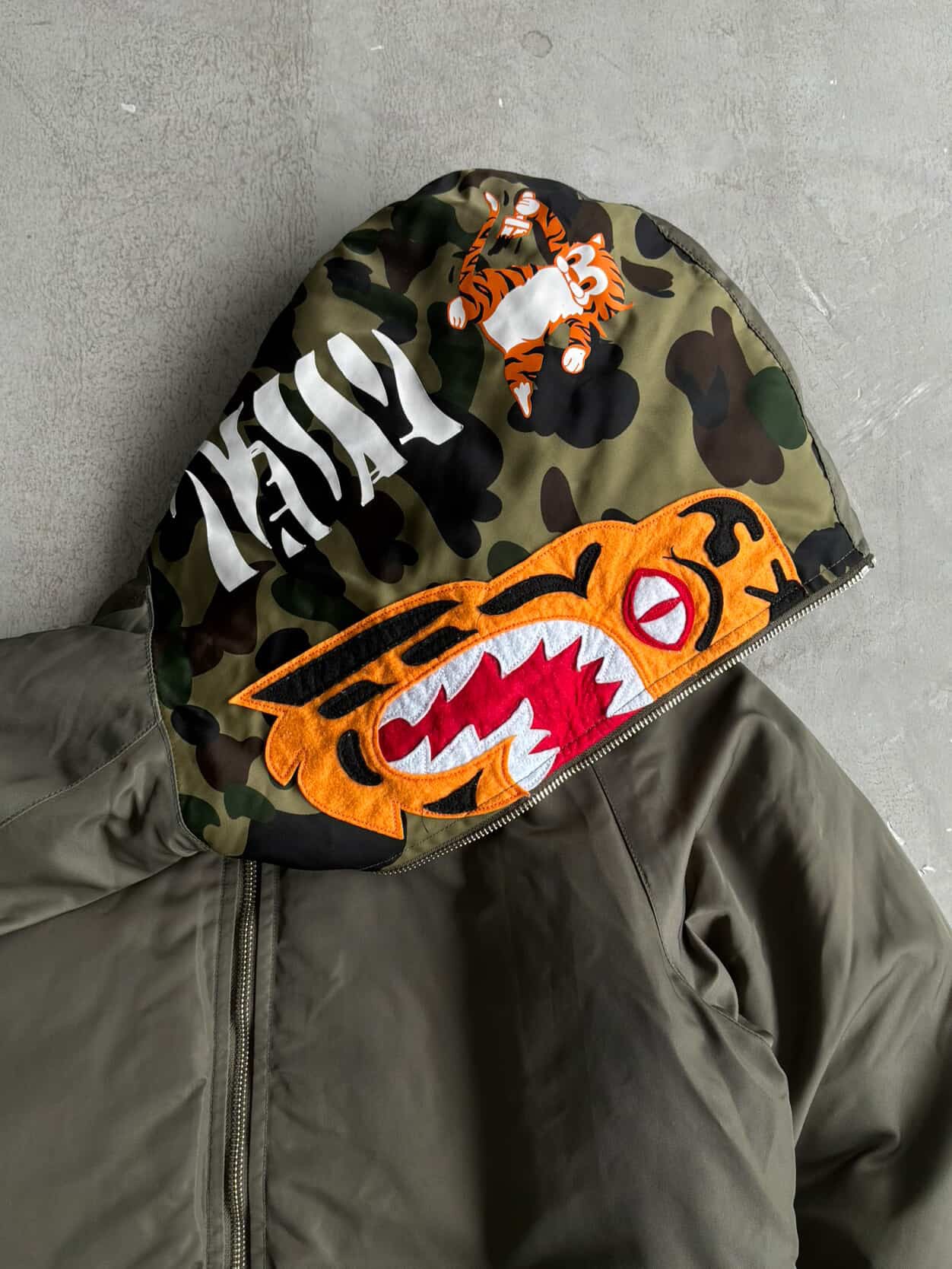 Bape Padded Tiger Shark Full Zip Hoodie