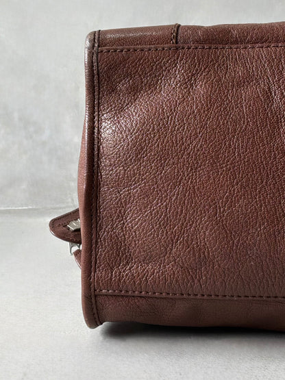 Balenciaga Part Time Chocolate Brown on Silver Lambskin Bag
