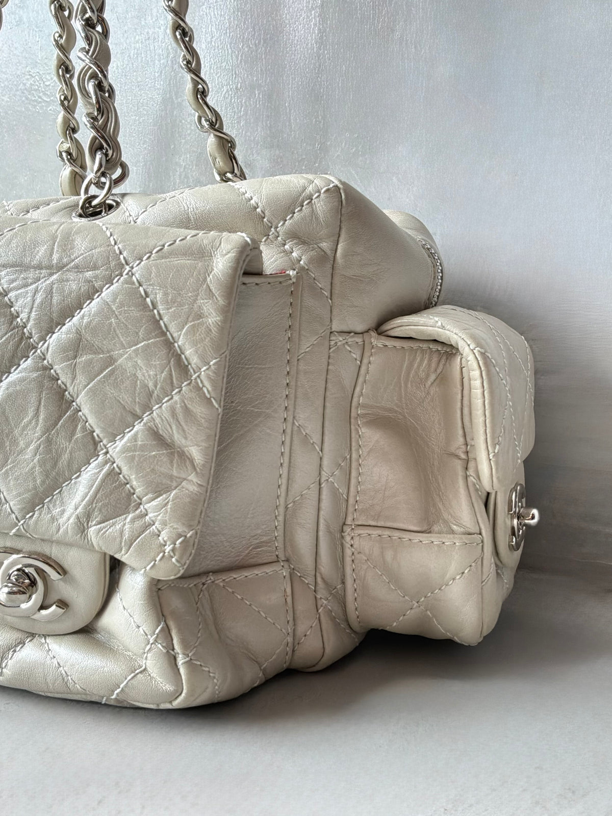 Rare Chanel Cambon Ligne Chain Reporter Lambskin Bag