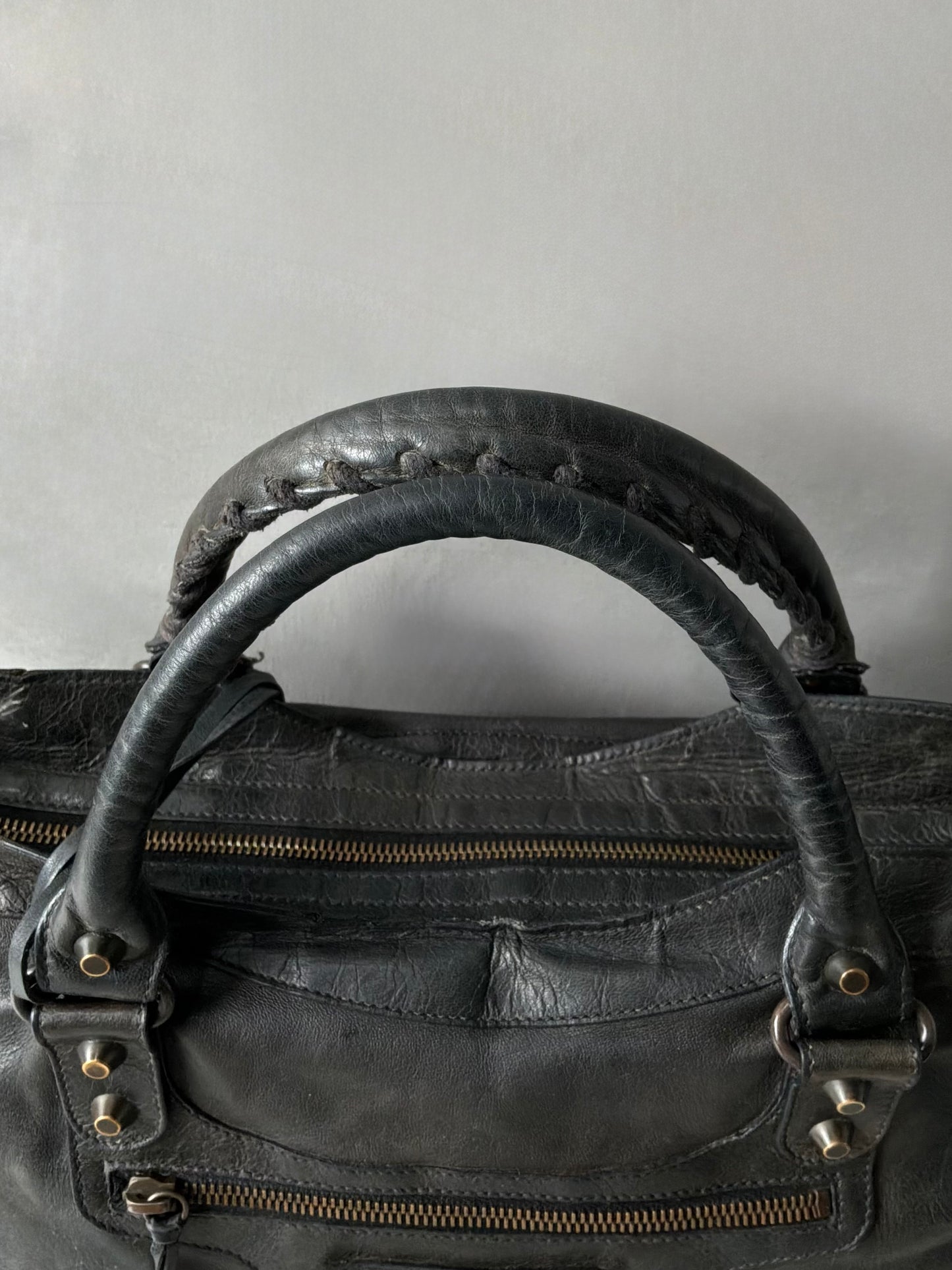Balenciaga Classic City Black on Brass Lambskin Bag