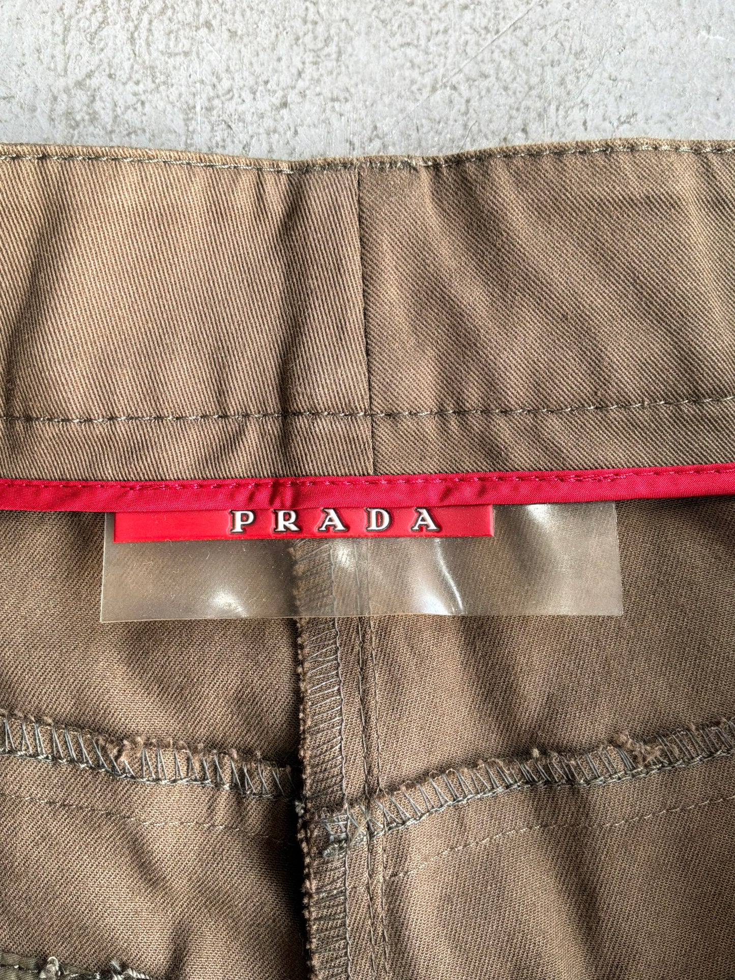 Prada Red Tab Brown Pants