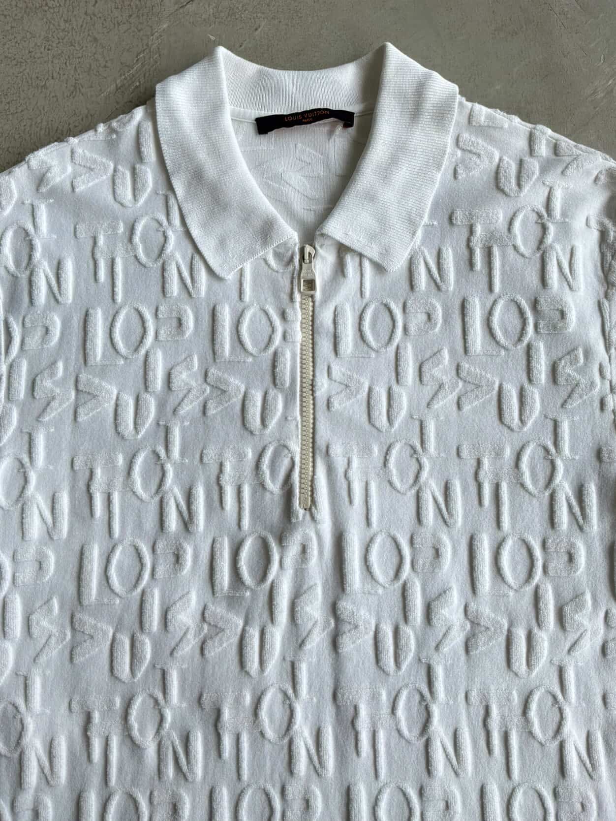 Louis Vuitton Embossed Logos Half Zip Polo