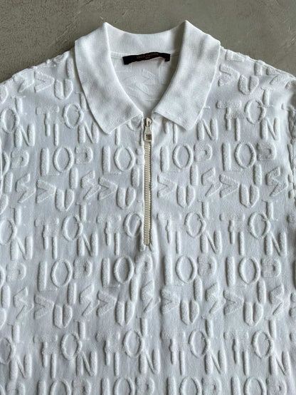 Louis Vuitton Embossed Logos Half Zip Polo