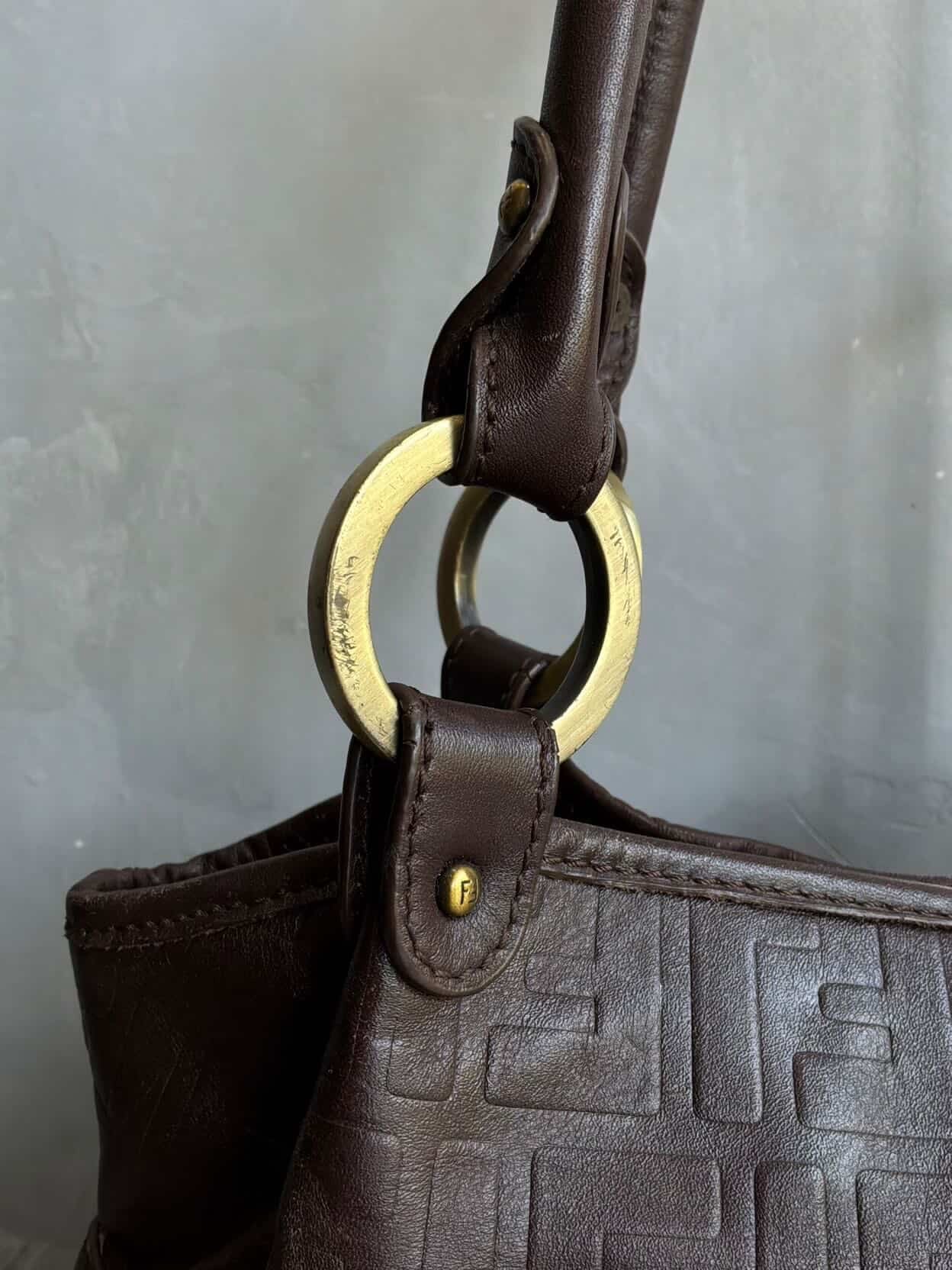 Fendi Leather Monogram Chef Bag