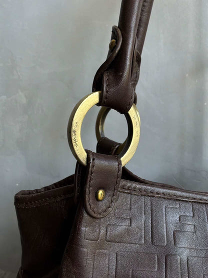 Fendi Leather Monogram Chef Bag
