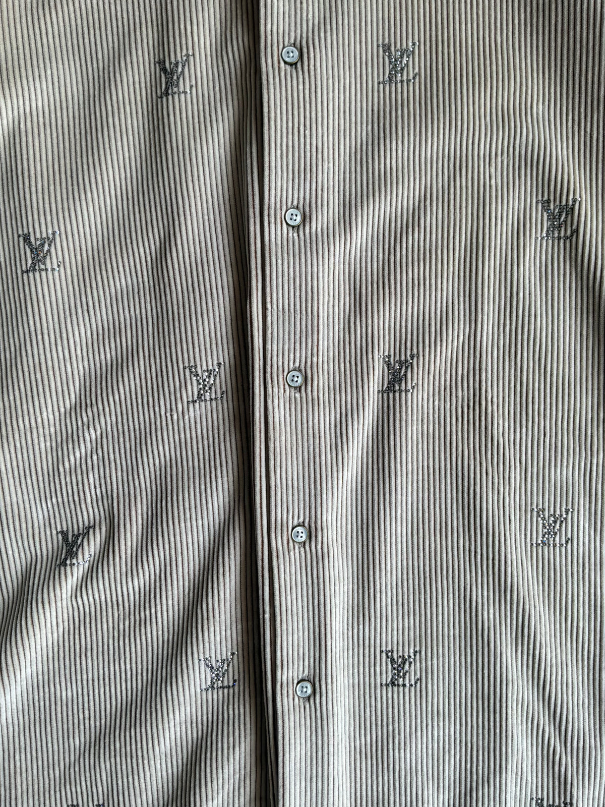 2026 Louis Vuitton Swarovski Monogram Corduroy Shirt