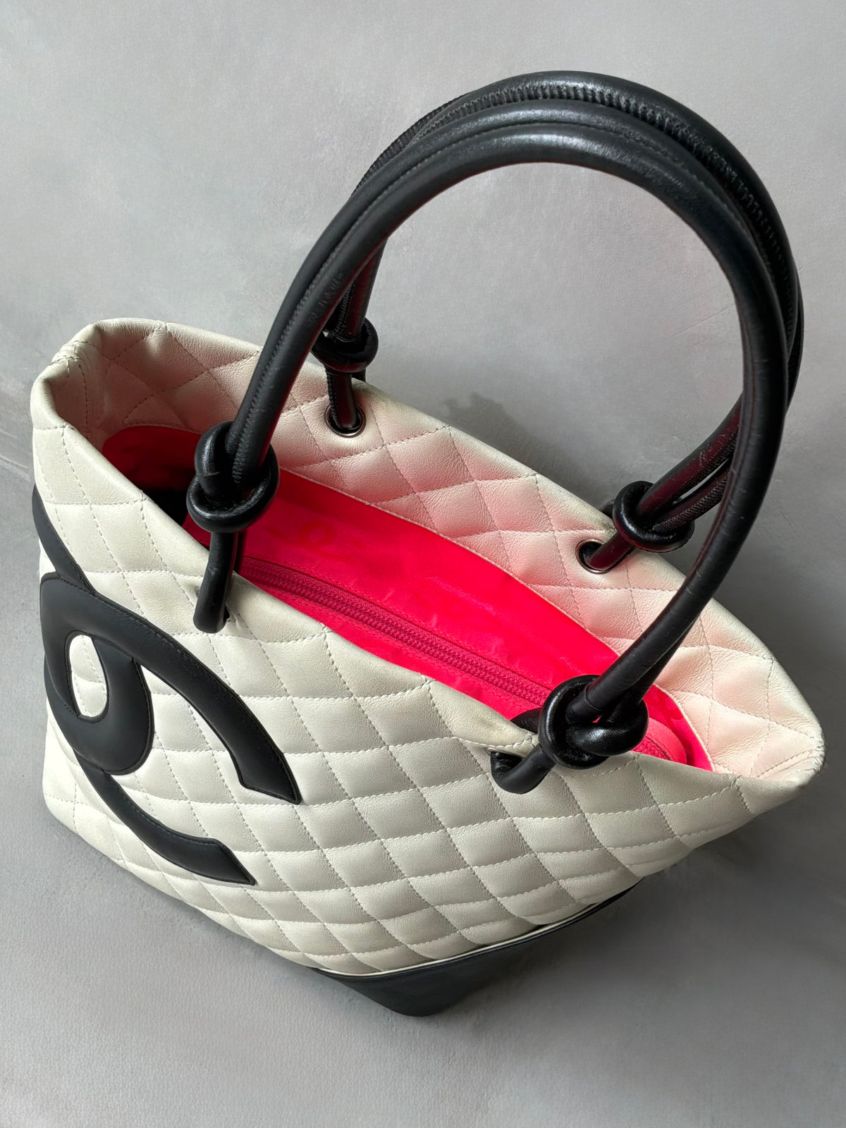 Chanel Cambon Ligne White & Black Small Tote Bag