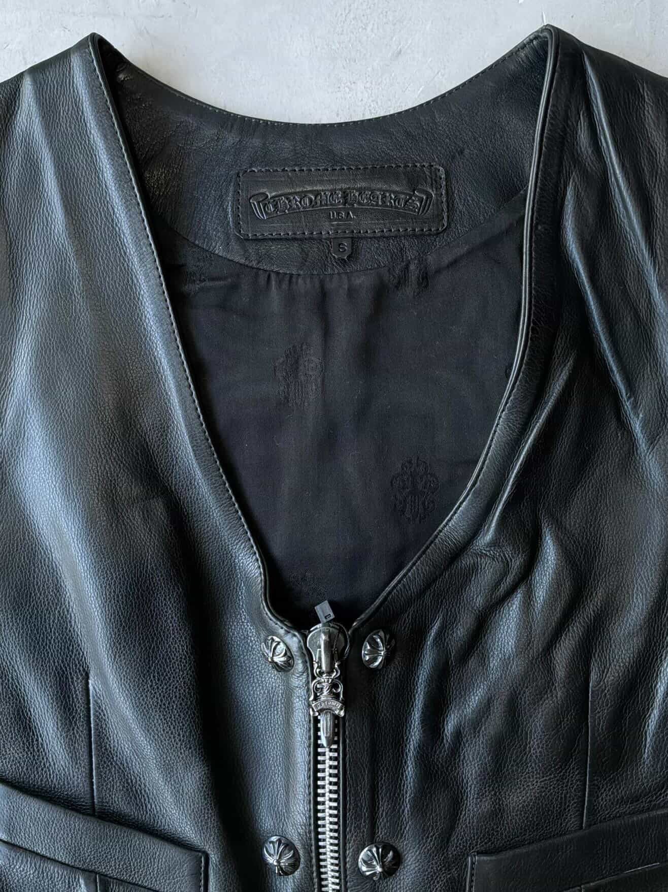 90’s Chrome Hearts Filigree Cross Leather Vest