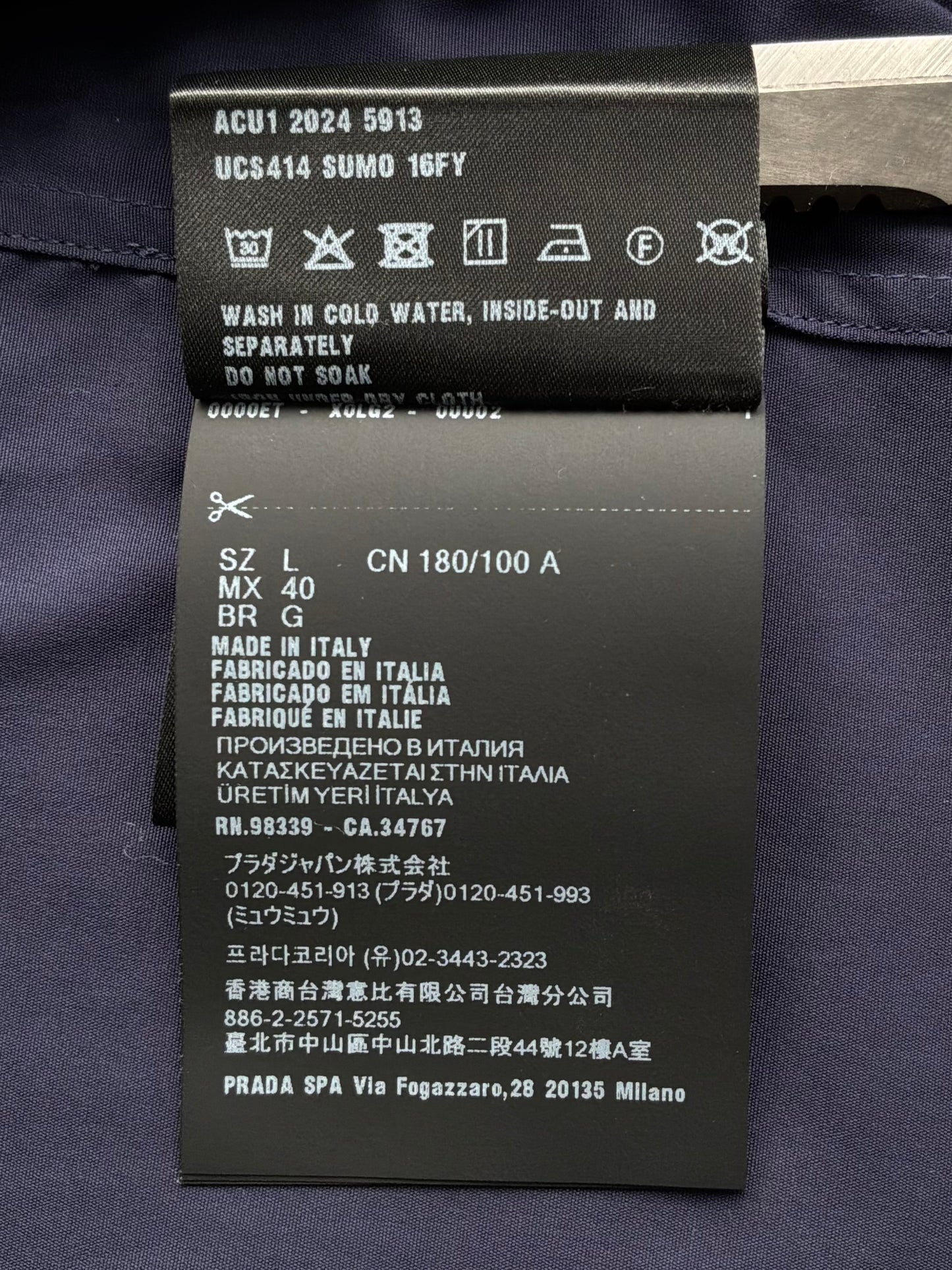 Prada Navy Button Up Shirt