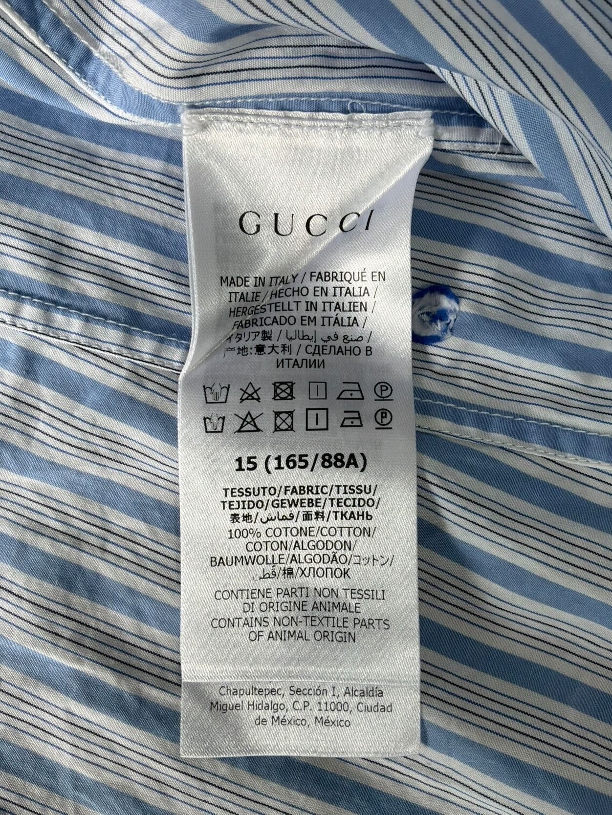 Gucci All Over Print Pinstripe Shirt
