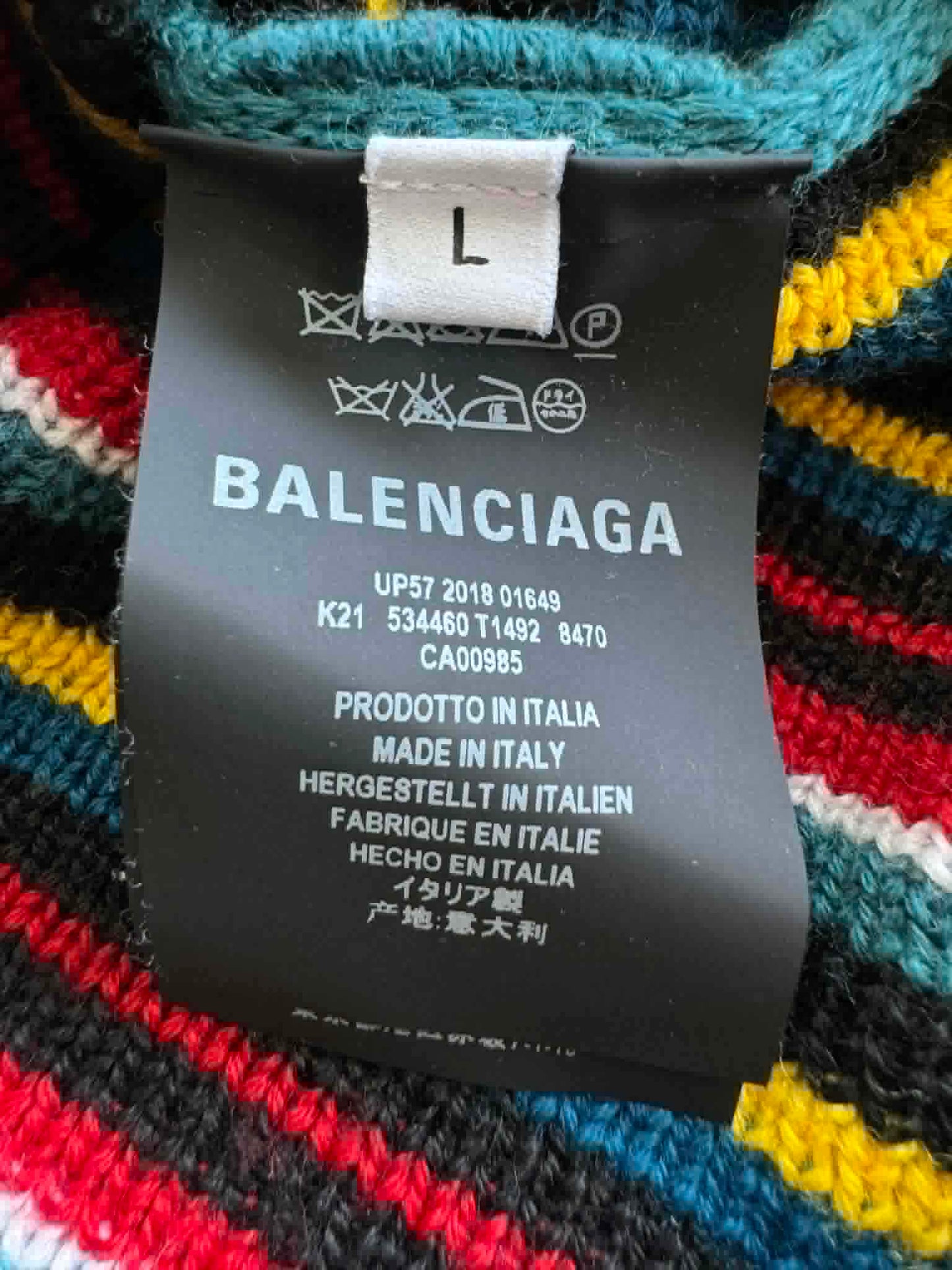 Balenciaga Multicolor Striped Logo Sweater