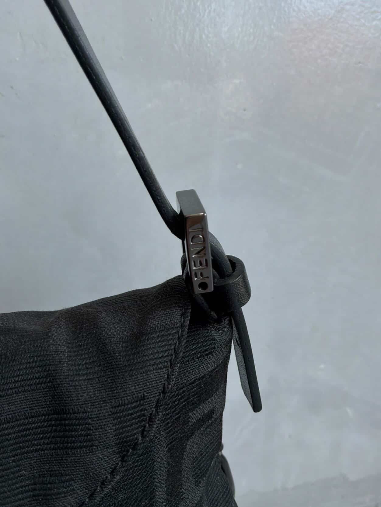 Fendi Black Monogram Baguette Bag