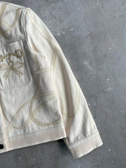 Hermes Embroidered Designs Denim Jacket