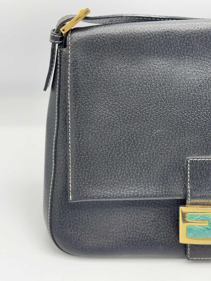 Fendi Black Leather Mama Baguette