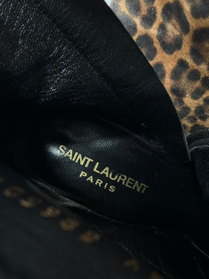 Saint Laurent Paris Suede Lou Leopard Ankle Boot