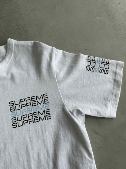 Supreme Stack Logo White Mens Tee